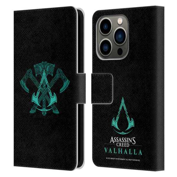 Assassin's Creed Valhalla Symbols And Patterns ACV Weapons Leather Book Wallet Case Cover For Apple iPhone 14 Pro