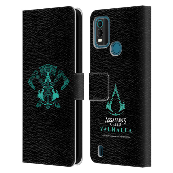 Assassin's Creed Valhalla Symbols And Patterns ACV Weapons Leather Book Wallet Case Cover For Nokia G11 Plus