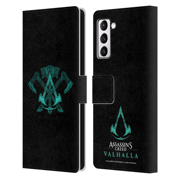 Assassin's Creed Valhalla Symbols And Patterns ACV Weapons Leather Book Wallet Case Cover For Samsung Galaxy S21+ 5G