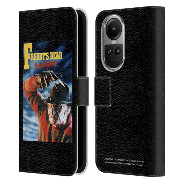 A Nightmare On Elm Street: Freddy's Dead Graphics Poster Leather Book Wallet Case Cover For OPPO Reno10 5G / Reno10 Pro 5G