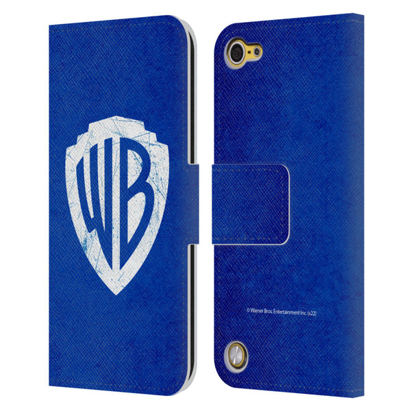 Warner Bros. Shield Logo Distressed Leather Book Wallet Case Cover For Apple iPod Touch 5G 5th Gen
