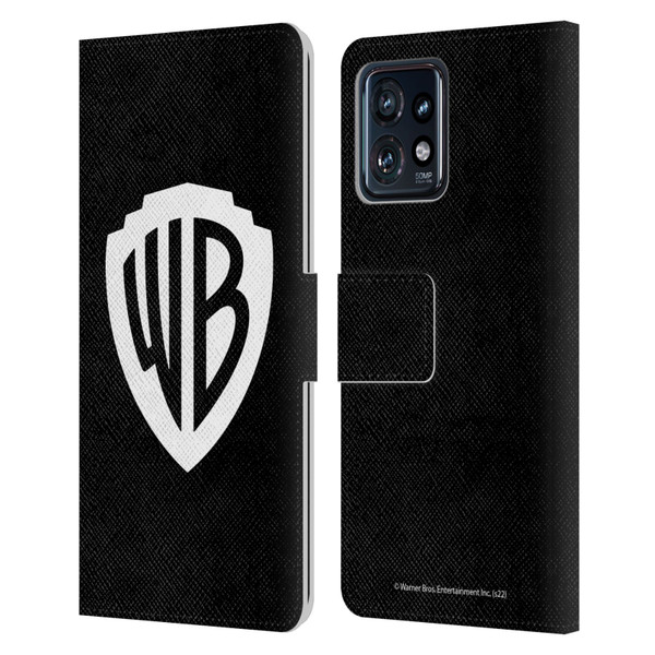 Warner Bros. Shield Logo Black Leather Book Wallet Case Cover For Motorola Moto Edge 40 Pro