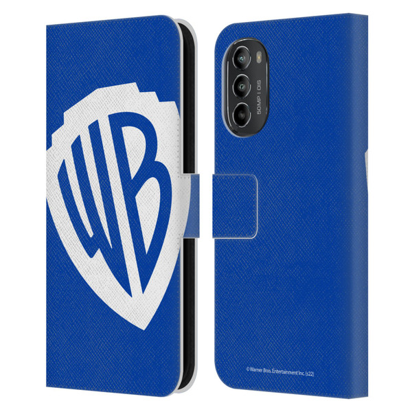 Warner Bros. Shield Logo Oversized Leather Book Wallet Case Cover For Motorola Moto G82 5G
