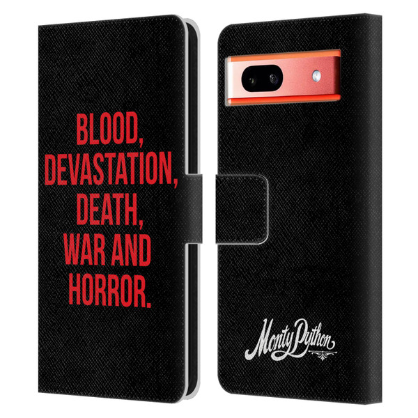 Monty Python Key Art Blood Devastation Death War And Horror Leather Book Wallet Case Cover For Google Pixel 7a