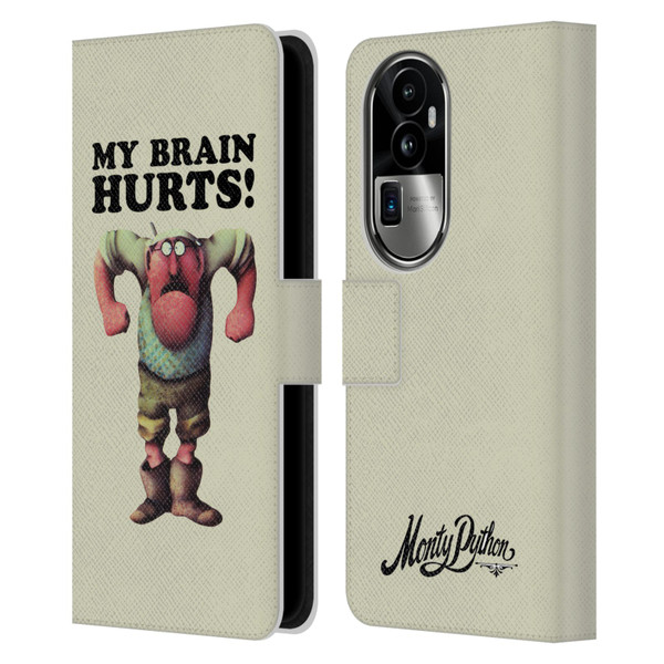 Monty Python Key Art My Brain Hurts Leather Book Wallet Case Cover For OPPO Reno10 Pro+