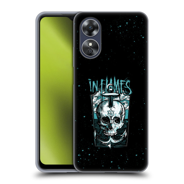 In Flames Metal Grunge Anchor Skull Soft Gel Case for OPPO A17