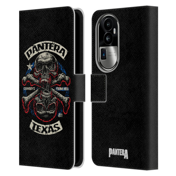 Pantera Art Double Cross Leather Book Wallet Case Cover For OPPO Reno10 Pro+