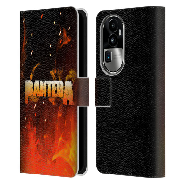 Pantera Art Fire Leather Book Wallet Case Cover For OPPO Reno10 Pro+
