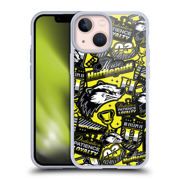 Harry Potter Badge Up House Hufflepuff Soft Gel Case for Apple iPhone 13 Mini