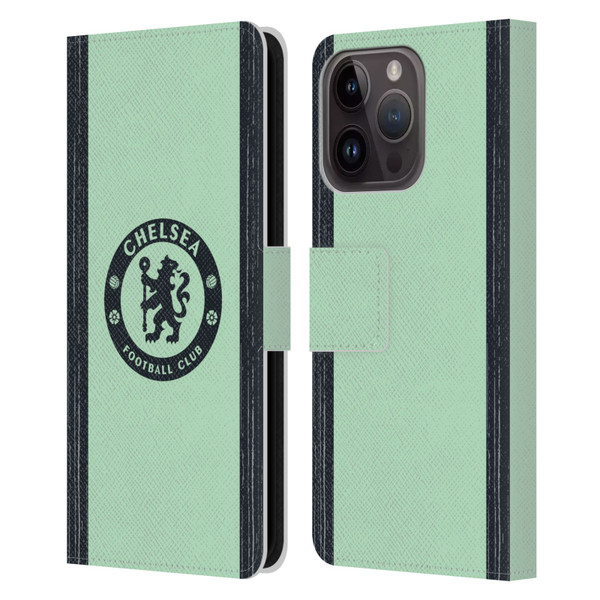 Chelsea Football Club 2023/24 Kit Third Leather Book Wallet Case Cover For Apple iPhone 15 Pro