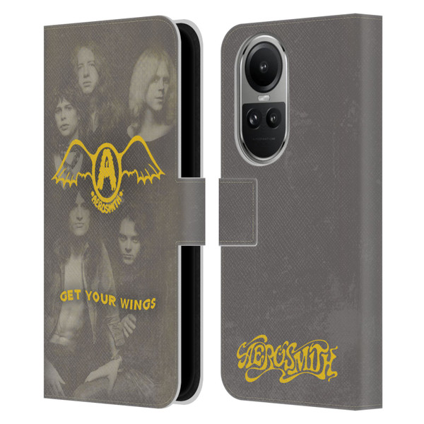 Aerosmith Classics Get Your Wings Leather Book Wallet Case Cover For OPPO Reno10 5G / Reno10 Pro 5G