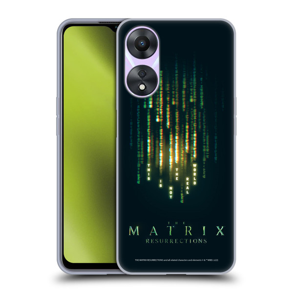 The Matrix Resurrections Key Art This Is Not The Real World Soft Gel Case for OPPO A78 5G