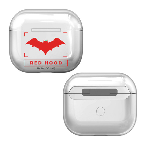 Gotham Knights Icons Red Hood Clear Hard Crystal Cover Case for Apple AirPods 3 3rd Gen Charging Case