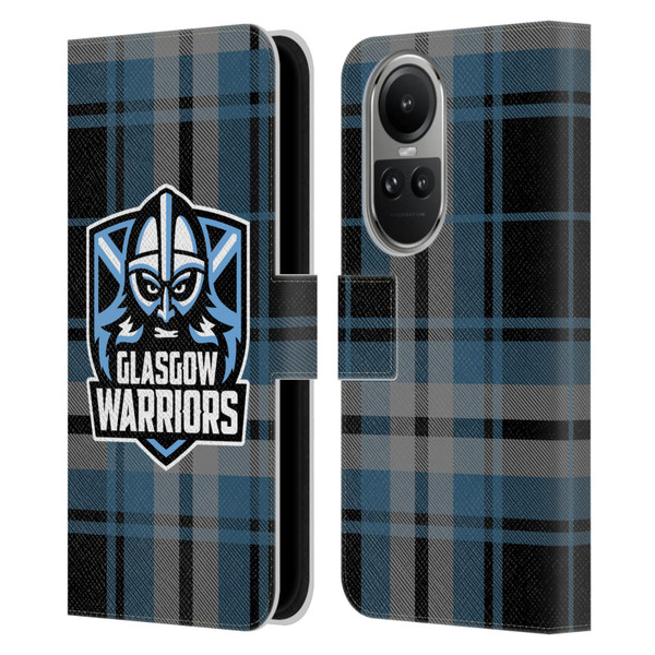 Glasgow Warriors Logo Tartan Leather Book Wallet Case Cover For OPPO Reno10 5G / Reno10 Pro 5G