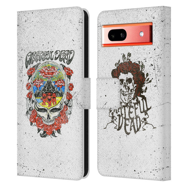 Grateful Dead Trends Rose Leather Book Wallet Case Cover For Google Pixel 7a