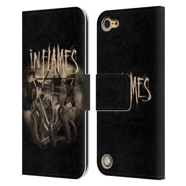 In Flames Metal Grunge Octoflames Leather Book Wallet Case Cover For Apple iPod Touch 5G 5th Gen