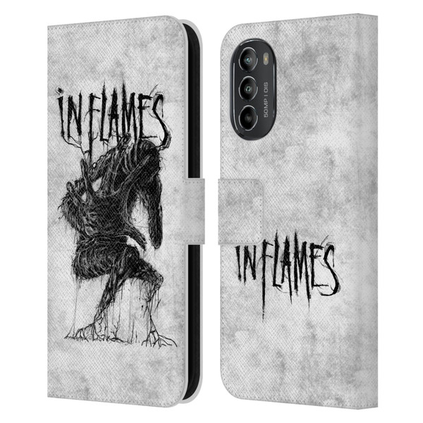 In Flames Metal Grunge Big Creature Leather Book Wallet Case Cover For Motorola Moto G82 5G