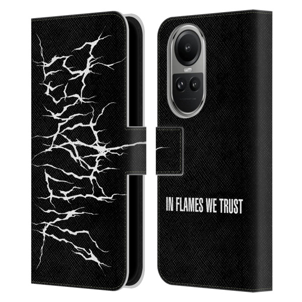 In Flames Metal Grunge Metal Logo Leather Book Wallet Case Cover For OPPO Reno10 5G / Reno10 Pro 5G