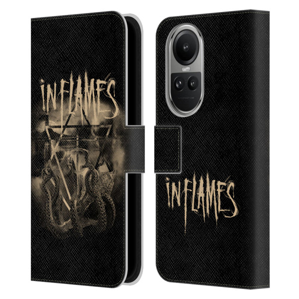 In Flames Metal Grunge Octoflames Leather Book Wallet Case Cover For OPPO Reno10 5G / Reno10 Pro 5G