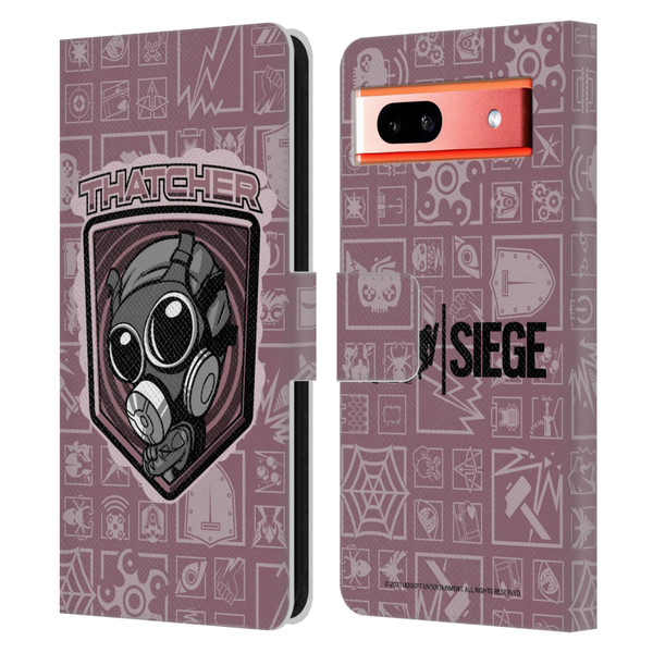 Tom Clancy's Rainbow Six Siege Chibi Operators Thatcher Leather Book Wallet Case Cover For Google Pixel 7a