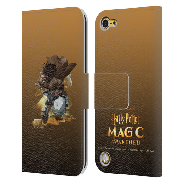 Harry Potter: Magic Awakened Characters Hagrid Leather Book Wallet Case Cover For Apple iPod Touch 5G 5th Gen