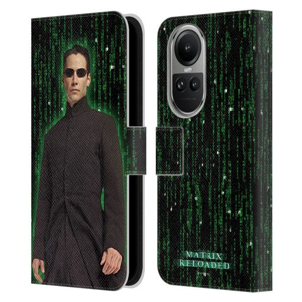 The Matrix Reloaded Key Art Neo 1 Leather Book Wallet Case Cover For OPPO Reno10 5G / Reno10 Pro 5G