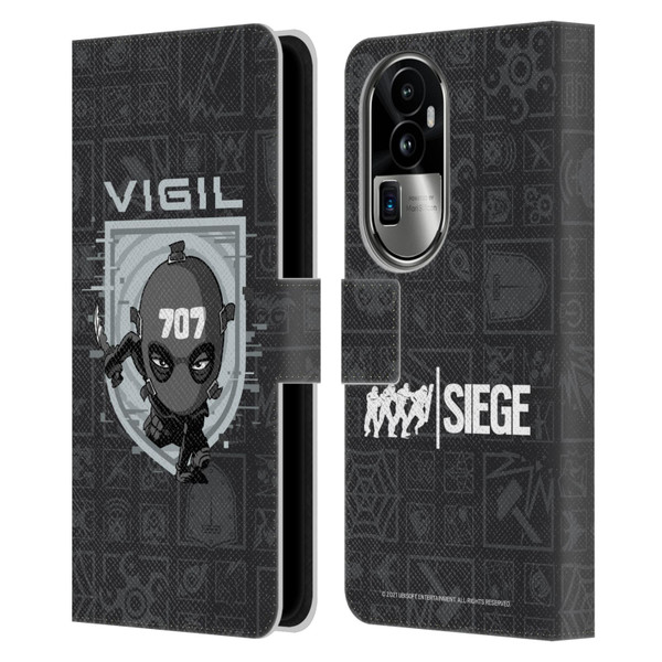 Tom Clancy's Rainbow Six Siege Chibi Operators Vigil Leather Book Wallet Case Cover For OPPO Reno10 Pro+