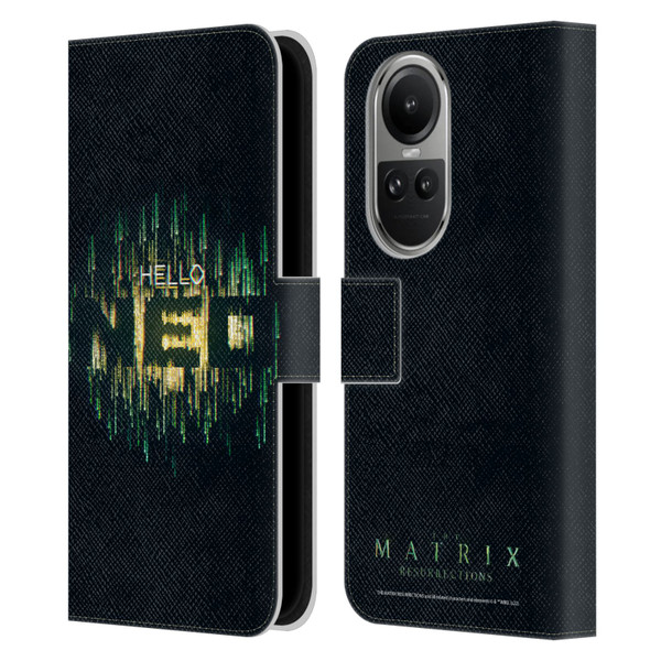 The Matrix Resurrections Key Art Hello Neo Leather Book Wallet Case Cover For OPPO Reno10 5G / Reno10 Pro 5G