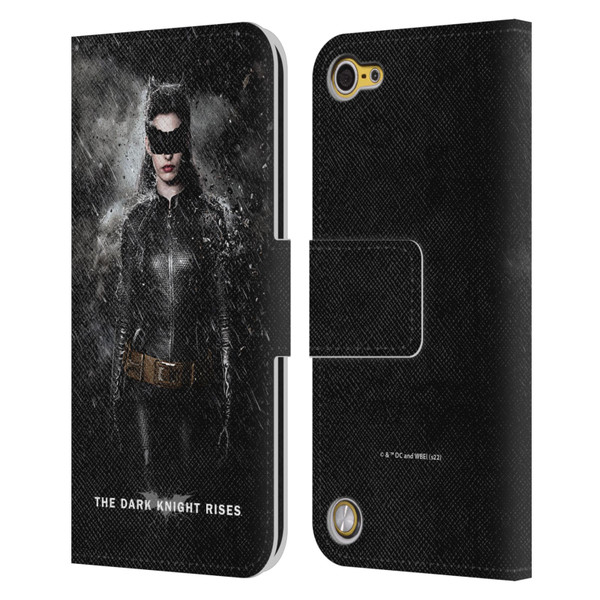 The Dark Knight Rises Key Art Catwoman Rain Poster Leather Book Wallet Case Cover For Apple iPod Touch 5G 5th Gen