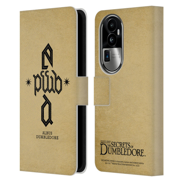 Fantastic Beasts: Secrets of Dumbledore Graphics Dumbledore's Monogram Leather Book Wallet Case Cover For OPPO Reno10 Pro+