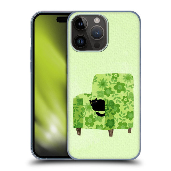 Planet Cat Arm Chair Pear Green Chair Cat Soft Gel Case for Apple iPhone 15 Pro Max