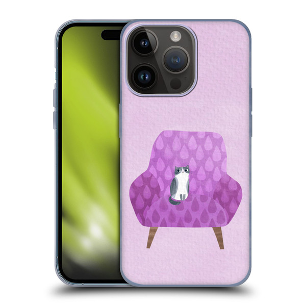 Planet Cat Arm Chair Lilac Chair Cat Soft Gel Case for Apple iPhone 15 Pro
