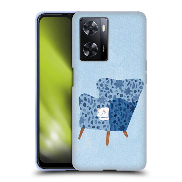 Planet Cat Arm Chair Cornflower Chair Cat Soft Gel Case for OPPO A57s