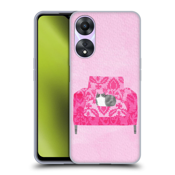 Planet Cat Arm Chair Rose Chair Cat Soft Gel Case for OPPO A78 5G