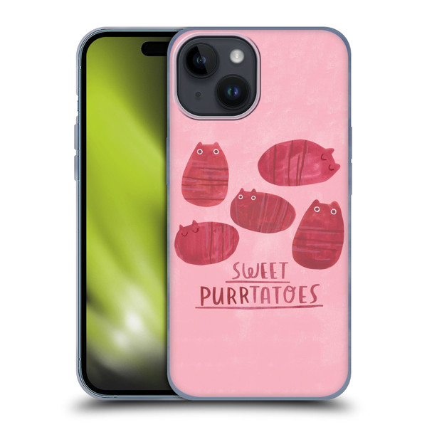 Planet Cat Puns Sweet Purrtatoes Soft Gel Case for Apple iPhone 15