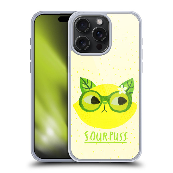 Planet Cat Puns Sour Puss Soft Gel Case for Apple iPhone 15 Pro Max