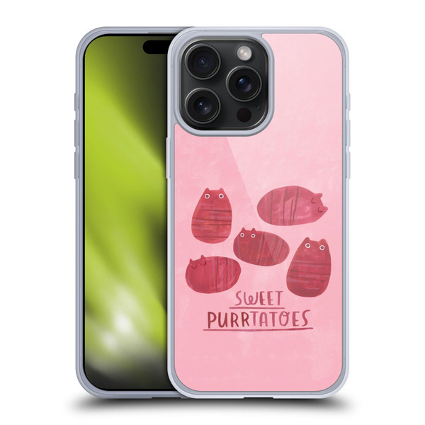 Planet Cat Puns Sweet Purrtatoes Soft Gel Case for Apple iPhone 15 Pro Max