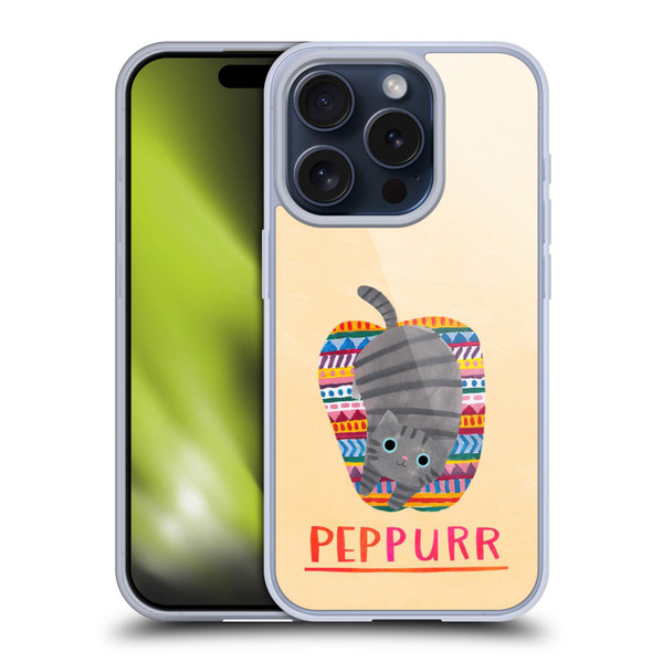 Planet Cat Puns Peppur Soft Gel Case for Apple iPhone 15 Pro