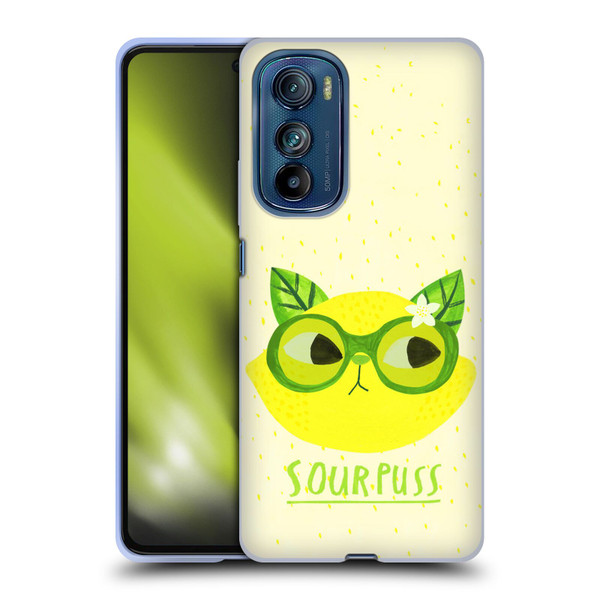 Planet Cat Puns Sour Puss Soft Gel Case for Motorola Edge 30