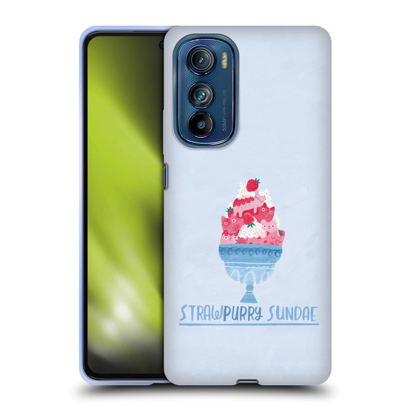 Planet Cat Puns Strawpurry Sundae Soft Gel Case for Motorola Edge 30