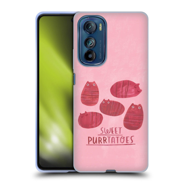 Planet Cat Puns Sweet Purrtatoes Soft Gel Case for Motorola Edge 30