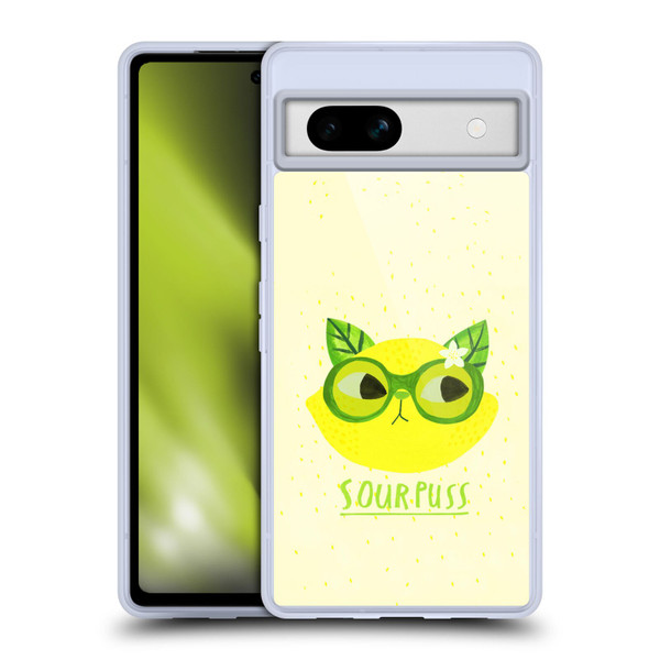 Planet Cat Puns Sour Puss Soft Gel Case for Google Pixel 7a