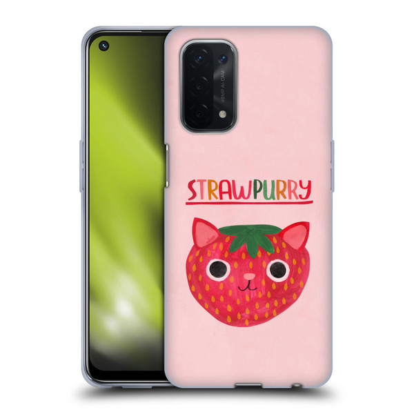 Planet Cat Puns Strawpurry Soft Gel Case for OPPO A54 5G