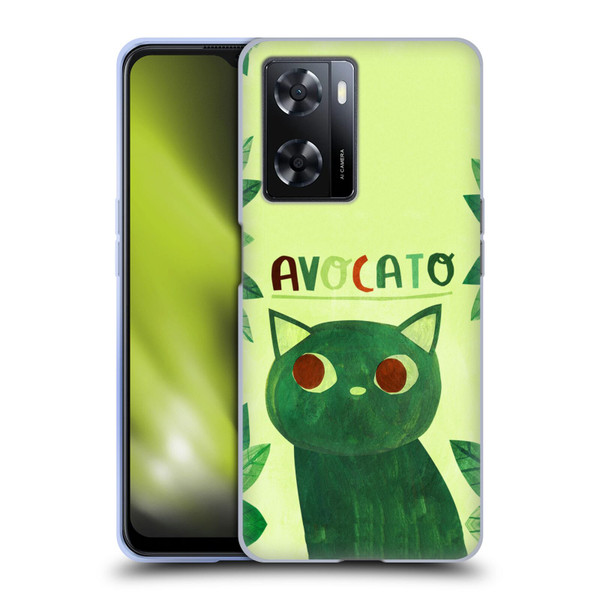 Planet Cat Puns Avocato Soft Gel Case for OPPO A57s