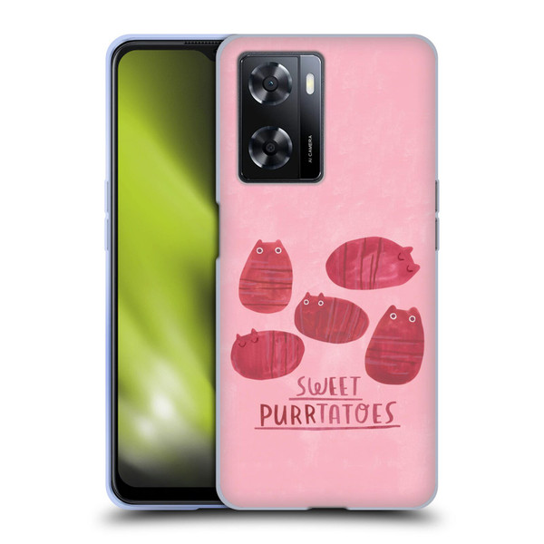Planet Cat Puns Sweet Purrtatoes Soft Gel Case for OPPO A57s
