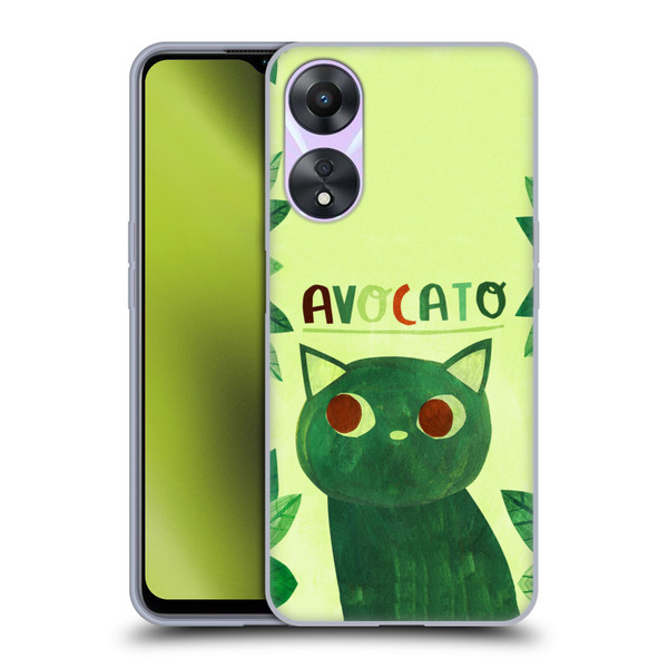 Planet Cat Puns Avocato Soft Gel Case for OPPO A78 5G