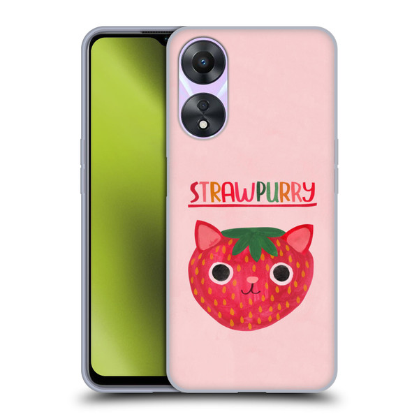 Planet Cat Puns Strawpurry Soft Gel Case for OPPO A78 5G