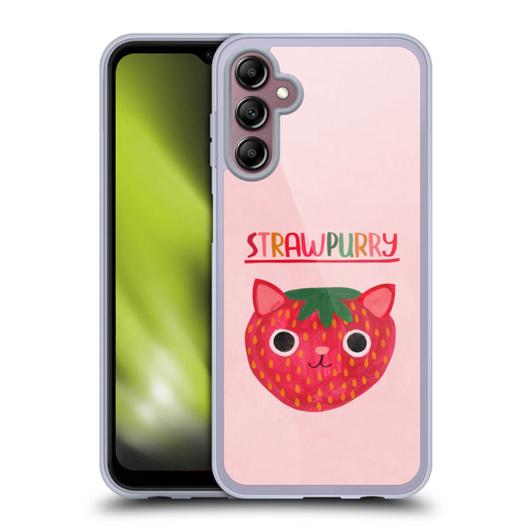 Planet Cat Puns Strawpurry Soft Gel Case for Samsung Galaxy A14 5G