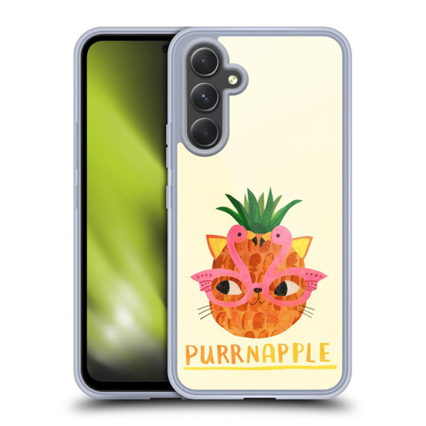 Planet Cat Puns Purrnapple Soft Gel Case for Samsung Galaxy A54 5G