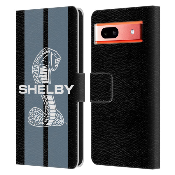 Shelby Car Graphics Gray Leather Book Wallet Case Cover For Google Pixel 7a